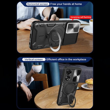CD Texture Sliding Camshield Magnetic Holder Phone Case, For OPPO F23 5G India / A98 5G / A1 5G, For OPPO Find X8 Pro, For OPPO Reno8 T 5G, For OPPO A17 4G