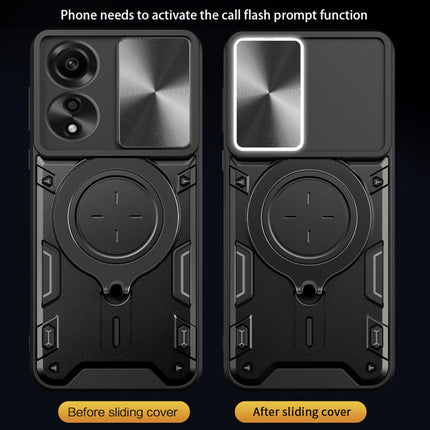 CD Texture Sliding Camshield Magnetic Holder Phone Case, For OPPO F23 5G India / A98 5G / A1 5G, For OPPO Find X8 Pro, For OPPO Reno8 T 5G, For OPPO A17 4G