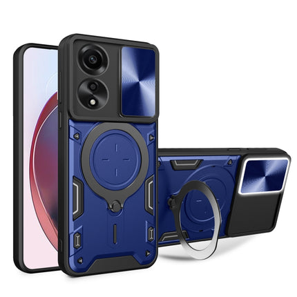 CD Texture Sliding Camshield Magnetic Holder Phone Case, For OPPO A38 4G Global, For OPPO A58 4G Global, For OPPO Reno10 5G Global, For OPPO A78 4G