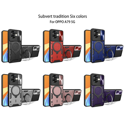 CD Texture Sliding Camshield Magnetic Holder Phone Case, For OPPO A79 5G Global