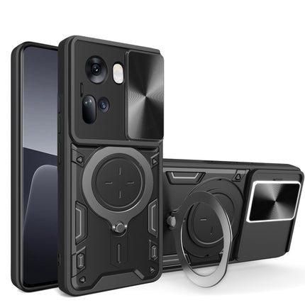 CD Texture Sliding Camshield Magnetic Holder Phone Case, For OPPO Reno12 5G Global, For OPPO Reno11 F 5G Global, For OPPO Reno11 5G Global, For OPPO Reno11 Pro 5G Global