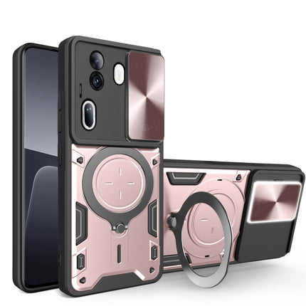 CD Texture Sliding Camshield Magnetic Holder Phone Case, For OPPO Reno12 5G Global, For OPPO Reno11 F 5G Global, For OPPO Reno11 5G Global, For OPPO Reno11 Pro 5G Global