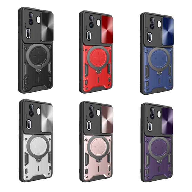 CD Texture Sliding Camshield Magnetic Holder Phone Case, For OPPO A38 4G Global, For OPPO A58 4G Global, For OPPO Reno10 5G Global, For OPPO A78 4G