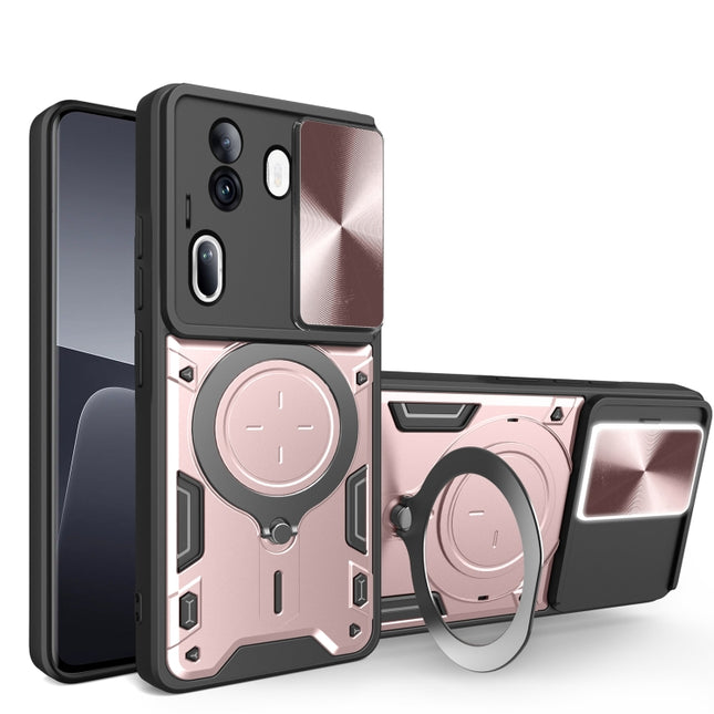 CD Texture Sliding Camshield Magnetic Holder Phone Case, For OPPO A38 4G Global, For OPPO A58 4G Global, For OPPO Reno10 5G Global, For OPPO A78 4G