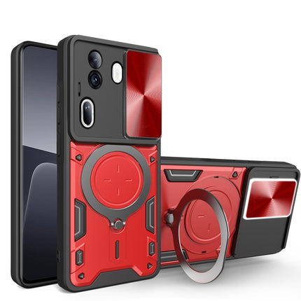 CD Texture Sliding Camshield Magnetic Holder Phone Case, For OPPO Reno12 5G Global, For OPPO Reno11 F 5G Global, For OPPO Reno11 5G Global, For OPPO Reno11 Pro 5G Global