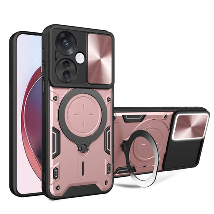 CD Texture Sliding Camshield Magnetic Holder Phone Case, For OPPO Reno12 5G Global, For OPPO Reno11 F 5G Global, For OPPO Reno11 5G Global, For OPPO Reno11 Pro 5G Global