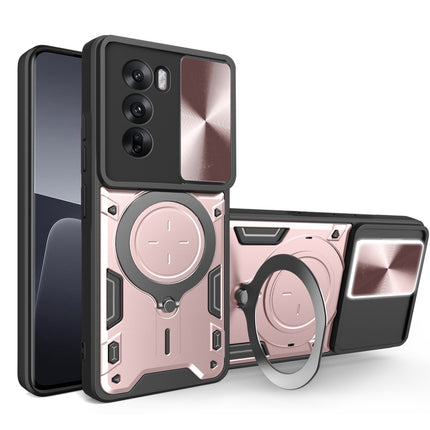 CD Texture Sliding Camshield Magnetic Holder Phone Case, For OPPO A3x 5G India / A3x 4G, For OPPO Reno12 F 5G Global, For OPPO A3 Pro 5G India, For OPPO Reno12 Pro 5G Global