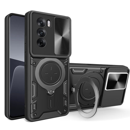 CD Texture Sliding Camshield Magnetic Holder Phone Case, For OPPO A3x 5G India / A3x 4G, For OPPO Reno12 F 5G Global, For OPPO A3 Pro 5G India, For OPPO Reno12 Pro 5G Global
