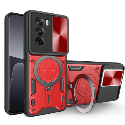 CD Texture Sliding Camshield Magnetic Holder Phone Case, For OPPO A3x 5G India / A3x 4G, For OPPO Reno12 F 5G Global, For OPPO A3 Pro 5G India, For OPPO Reno12 Pro 5G Global