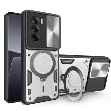 CD Texture Sliding Camshield Magnetic Holder Phone Case, For OPPO A3x 5G India / A3x 4G, For OPPO Reno12 F 5G Global, For OPPO A3 Pro 5G India, For OPPO Reno12 Pro 5G Global