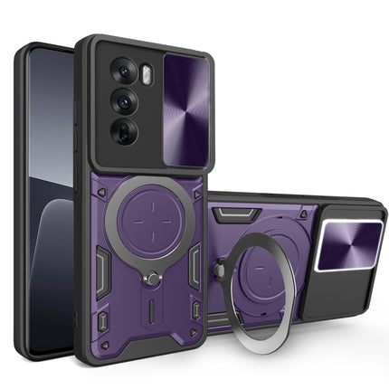 CD Texture Sliding Camshield Magnetic Holder Phone Case, For OPPO A3x 5G India / A3x 4G, For OPPO Reno12 F 5G Global, For OPPO A3 Pro 5G India, For OPPO Reno12 Pro 5G Global
