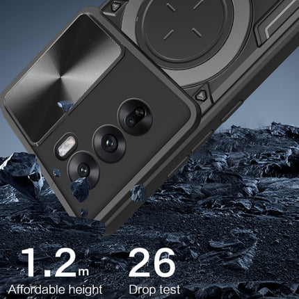 CD Texture Sliding Camshield Magnetic Holder Phone Case, For OPPO Reno12 5G Global, For OPPO Reno11 F 5G Global, For OPPO Reno11 5G Global, For OPPO Reno11 Pro 5G Global
