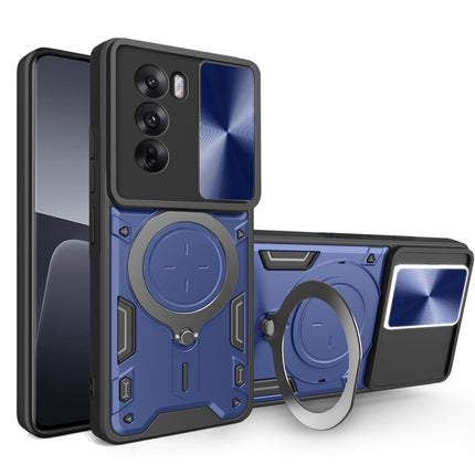 CD Texture Sliding Camshield Magnetic Holder Phone Case, For OPPO Reno12 5G Global, For OPPO Reno11 F 5G Global, For OPPO Reno11 5G Global, For OPPO Reno11 Pro 5G Global