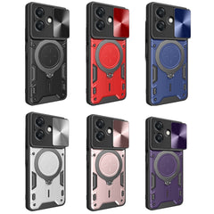 CD Texture Sliding Camshield Magnetic Holder Phone Case