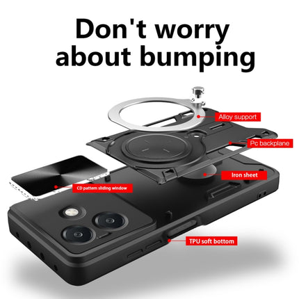 CD Texture Sliding Camshield Magnetic Holder Phone Case, For OPPO A3x 5G India / A3x 4G, For OPPO Reno12 F 5G Global, For OPPO A3 Pro 5G India, For OPPO Reno12 Pro 5G Global