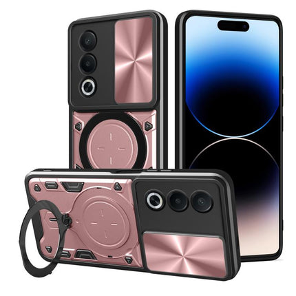 CD Texture Sliding Camshield Magnetic Holder Phone Case, For OPPO A3x 5G India / A3x 4G, For OPPO Reno12 F 5G Global, For OPPO A3 Pro 5G India, For OPPO Reno12 Pro 5G Global