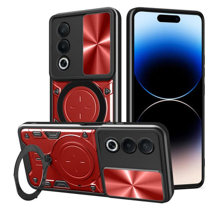 CD Texture Sliding Camshield Magnetic Holder Phone Case, For OPPO A3x 5G India / A3x 4G, For OPPO Reno12 F 5G Global, For OPPO A3 Pro 5G India, For OPPO Reno12 Pro 5G Global