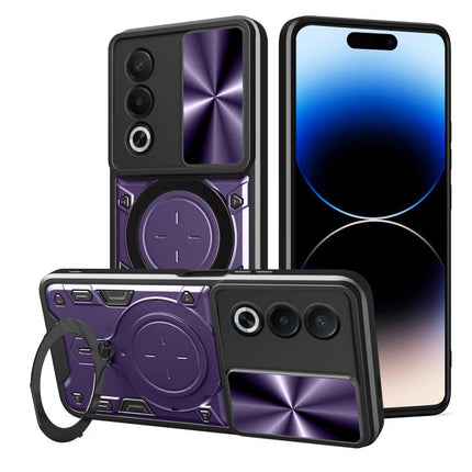 CD Texture Sliding Camshield Magnetic Holder Phone Case, For OPPO A3x 5G India / A3x 4G, For OPPO Reno12 F 5G Global, For OPPO A3 Pro 5G India, For OPPO Reno12 Pro 5G Global