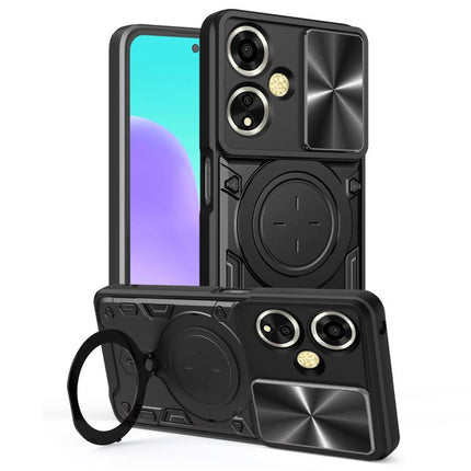 CD Texture Sliding Camshield Magnetic Holder Phone Case, For OPPO Reno14 F 5G Global, For OPPO A5 5G Global / A5x 5G, For OPPO Reno14 5G Global, For OPPO A59 5G Global