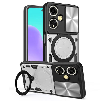CD Texture Sliding Camshield Magnetic Holder Phone Case, For OPPO Reno14 F 5G Global, For OPPO A5 5G Global / A5x 5G, For OPPO Reno14 5G Global, For OPPO A59 5G Global