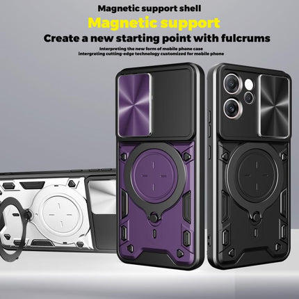 CD Texture Sliding Camshield Magnetic Holder Phone Case, For OPPO Reno14 F 5G Global, For OPPO A5 5G Global / A5x 5G, For OPPO Reno14 5G Global, For OPPO A59 5G Global