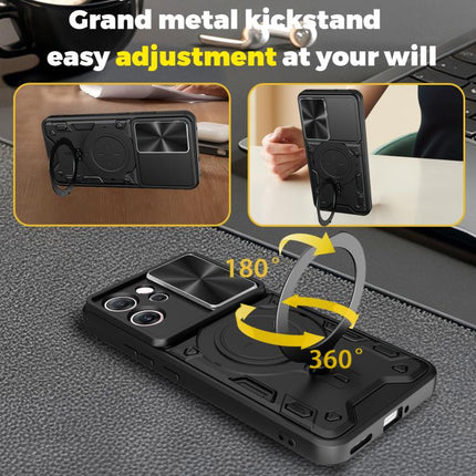 CD Texture Sliding Camshield Magnetic Holder Phone Case, For OPPO Reno14 F 5G Global, For OPPO A5 5G Global / A5x 5G, For OPPO Reno14 5G Global, For OPPO A59 5G Global