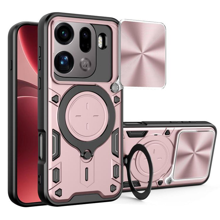 CD Texture Sliding Camshield Magnetic Holder Phone Case, For OPPO Reno14 F 5G Global, For OPPO A5 5G Global / A5x 5G, For OPPO Reno14 5G Global, For OPPO A59 5G Global