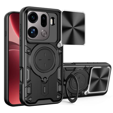CD Texture Sliding Camshield Magnetic Holder Phone Case, For OPPO Reno16 F 5G, For OPPO Find X9 Ultra, For OPPO Find X9, For OPPO Find X9 Pro