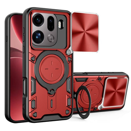 CD Texture Sliding Camshield Magnetic Holder Phone Case, For OPPO Reno16 F 5G, For OPPO Find X9 Ultra, For OPPO Find X9, For OPPO Find X9 Pro