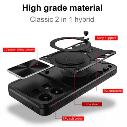CD Texture Sliding Camshield Magnetic Holder Phone Case, For OPPO Reno16 F 5G, For OPPO Find X9 Ultra, For OPPO Find X9, For OPPO Find X9 Pro