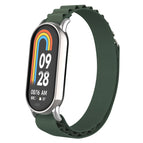 For Xiaomi Mi Band 8 / Silver+Army Green