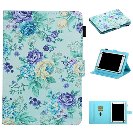Flower Pattern Horizontal Flip Leather Case with Card Slots & Holder, For 7 inch Universal Tablet PC, For 8 inch Universal Tablet PC, For 10 inch Universal Tablet PC