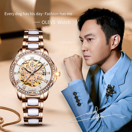 OLEVS 6681 Women Multifunctional Hollow Waterproof Mechanical Watch