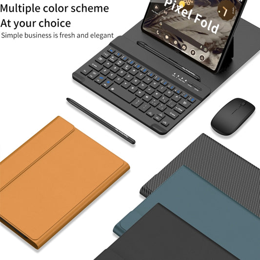Teclado Bluetooth con ajuste de engranajes GKK con lápiz + mouse + funda de cuero para Google Pixel Fold