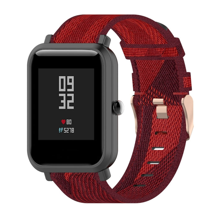 For Amazfit Bip Lite Version 1S / Bip S 20mm Nylon Denim Canvas Replacement Strap Watchband