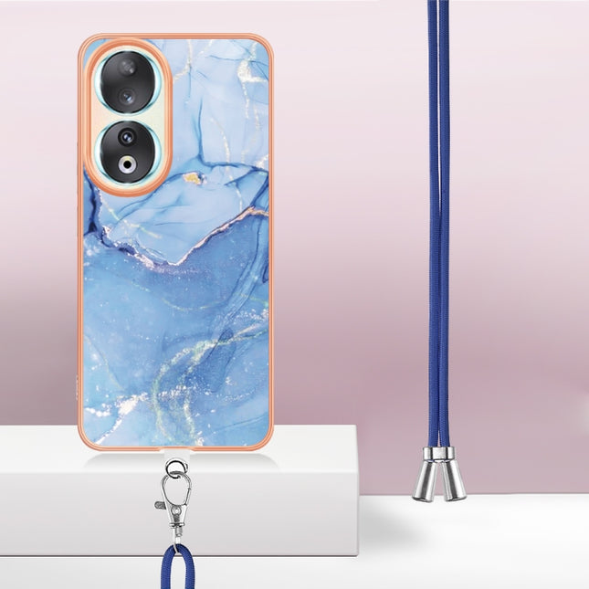 Electroplating Marble Dual-side IMD Phone Case with Lanyard, For Honor X6b, For Honor 200 Lite Global, For Honor X7b 4G / 5G, For Honor X8b, For Honor X9b, For Honor X6a, For Honor 90 Lite 5G, For Honor 90 5G, For Honor Magic5 Pro, For Honor X8a       ...