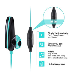 Mucro R12 Wired Stereo Over-Ear Sports Earphone, Length: 1.2m, R12 (Blue)