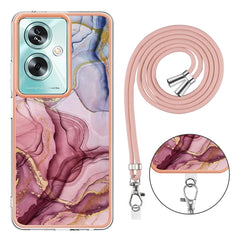 Electroplating Marble Dual-side IMD Phone Case with Lanyard