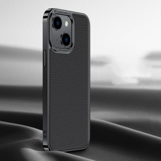 Litchi Texture Genuine Leather Phone Case, For iPhone 14 / 13, For iPhone 14 Pro, For iPhone 14 Pro Max, For iPhone 13 Pro Max, For iPhone 13 Pro, For iPhone 13, For iPhone 12, For iPhone 12 Pro Max, For iPhone 12 Pro