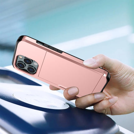 Shockproof Armor Phone Case with Slide Card Slot, For iPhone 15 Plus, For iPhone 15