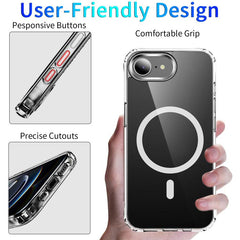 Four Corner Airbags MagSafe Magnetic Phone Case, For iPhone 16e, For iPhone 16 Pro Max, For iPhone 16 Pro, For iPhone 16 Plus, For iPhone 16, For iPhone 15 Pro Max, For iPhone 15 Pro, For iPhone 15 Plus, For iPhone 15