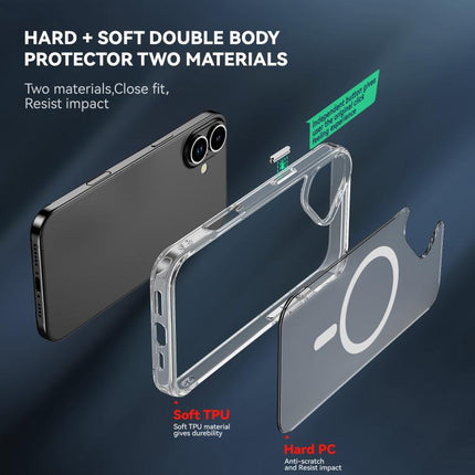 Funda de teléfono de PC + TPU de acrílico transparente MagSafe, para iPhone 16 Pro Max, para iPhone 16 Pro, para iPhone 16 Plus, para iPhone 16, para iPhone 15 Pro Max, para iPhone 15 Pro, para iPhone 15 Plus, para iPhone 15