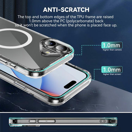Funda de teléfono de PC + TPU de acrílico transparente MagSafe, para iPhone 16 Pro Max, para iPhone 16 Pro, para iPhone 16 Plus, para iPhone 16, para iPhone 15 Pro Max, para iPhone 15 Pro, para iPhone 15 Plus, para iPhone 15