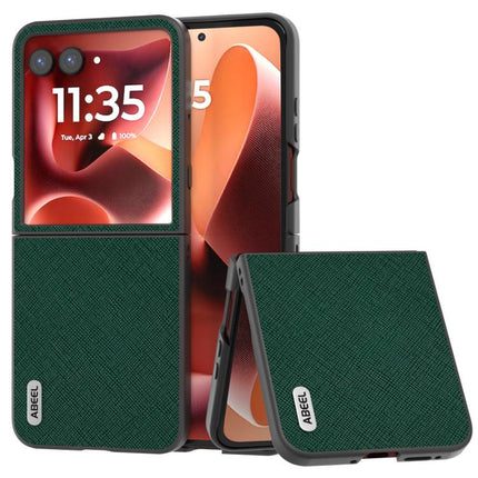 ABEEL Cross Texture Genuine Leather Phone Case