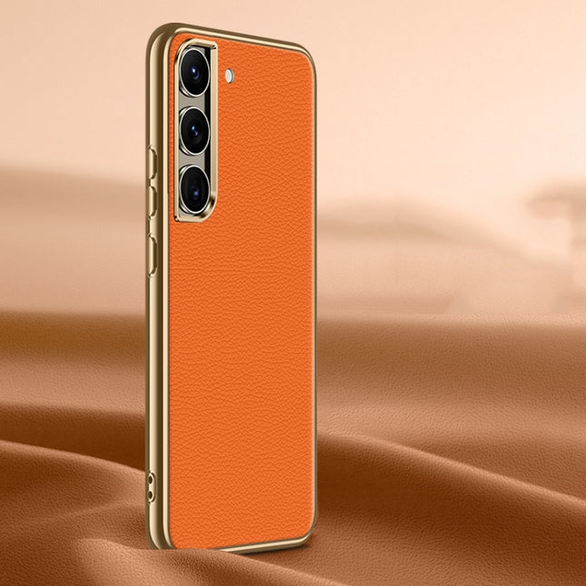 Litchi Texture Genuine Leather Phone Case, For Samsung Galaxy S23 Ultra 5G, For Samsung Galaxy S23 5G, For Samsung Galaxy S22 Ultra 5G, For Samsung Galaxy S22+ 5G, For Samsung Galaxy S22 5G