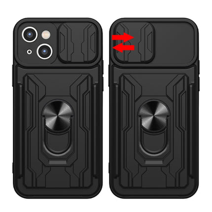 Sliding Camshield TPU+PC Phone Case with Card Slot, For iPhone 15