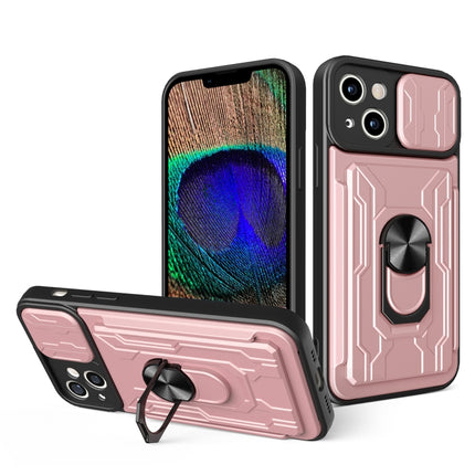 Sliding Camshield TPU+PC Phone Case with Card Slot, For iPhone 15