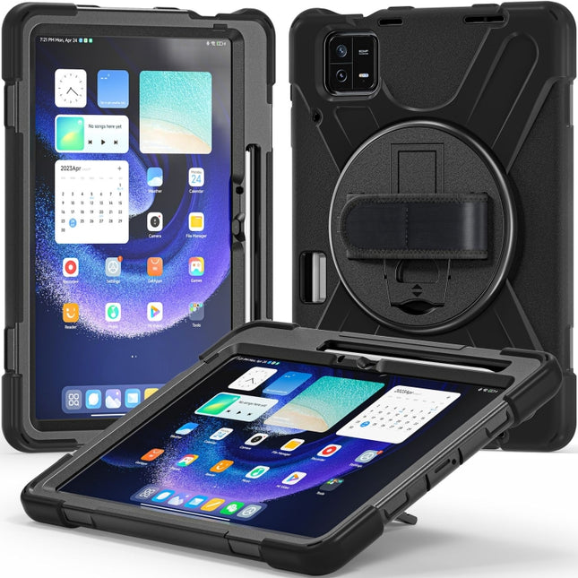 Silicone Hybrid PC Tablet Case with Grip & Shoulder Strap, For Xiaomi Pad 6 / Pad 6 Pro