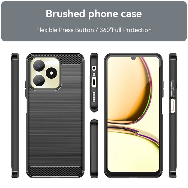 Carbon Fiber Brushed Texture TPU Phone Case, For Realme C51, For Realme Narzo 60 Pro, For Realme Narzo 60, For Realme 11 5G, For Realme C65 4G
