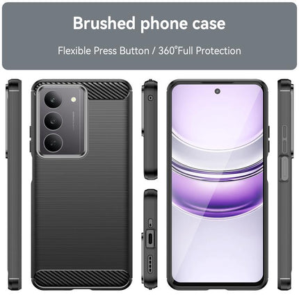 Carbon Fiber Brushed Texture TPU Phone Case, For Realme V60 Pro, For Realme C75, For Realme GT 7 Pro, For Realme P1 Speed, For Realme 13 Pro 5G, For Realme 13 Pro+ 5G, For Realme GT 6, For Realme C61